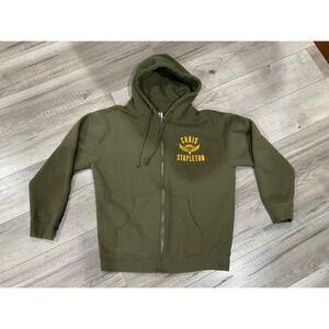 Chris Stapleton Tour Hoodie Olive Green Zip Up Sweatshirt Mens Medium Graphic
